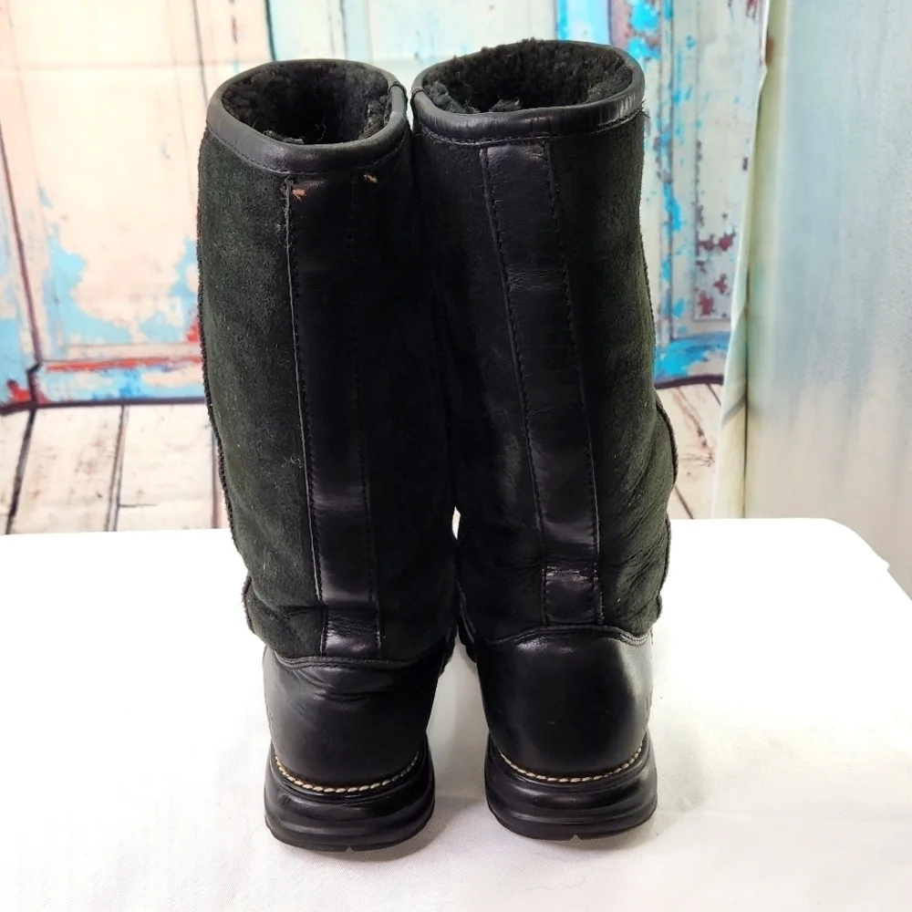 Ugg 5382 Black Boots 5 Leather‎ Suede